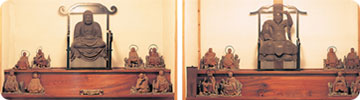 禅宗祖師　菩薩達磨坐像　十六大阿羅漢／禅の修行を見守る大権修理菩薩と十六大阿羅漢
